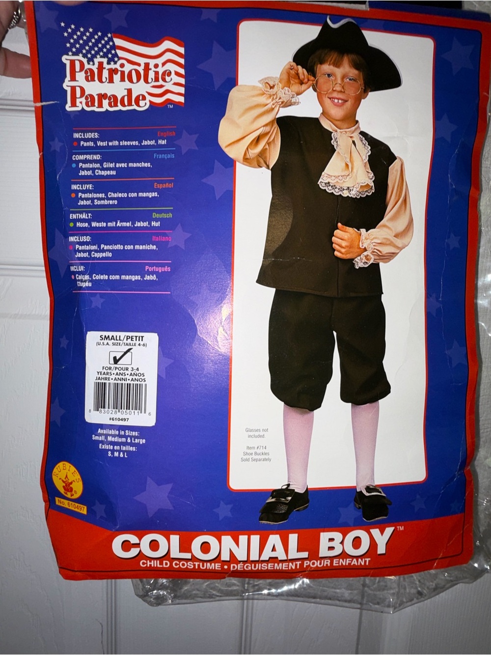 Rubie's Colonial Boy Costume in Black and Cream kid size small